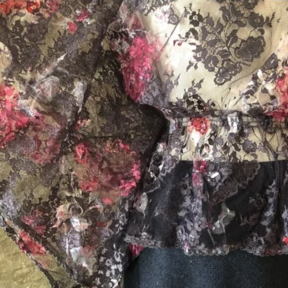 NWOT Free People Lace Batwing Sleeve Peplum Blouse, Size S - Picture 3 of 7